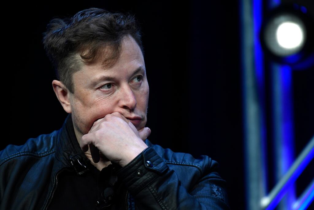 Elon Musk saw almost $100bn wiped off the stock market value of Tesla on Wednesday after a poorly-received set of results showed sales and profit margins falling.  Photograph: Susan Walsh/AP