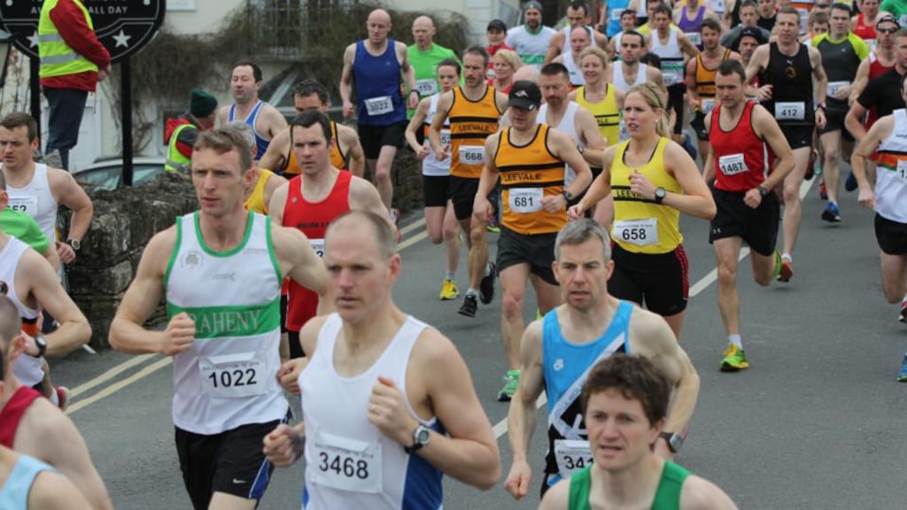 The Ballycotton 10-mile road race. “There’s a mad, adrenaline-fuelled rush forward, motivated by a mixture of competitive instinct and fear.” Photograph: Ger Flanagan