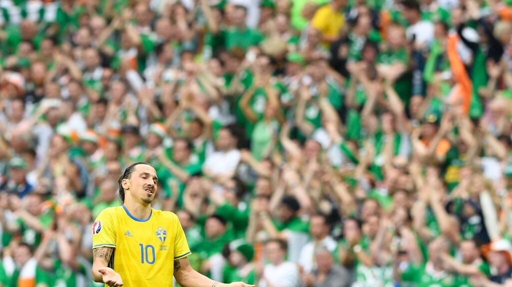 Sweden’s Zlatan Ibrahimovic didn’t hide against the Republic of Ireland. He never does. Photo: Getty Images