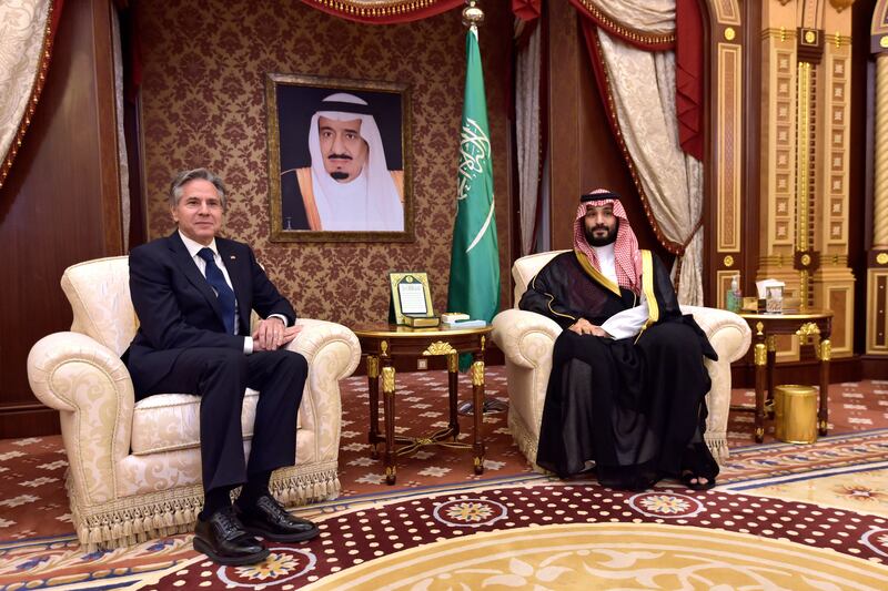 Saudi Arabia's crown prince Mohammed bin Salman meets with US secretary of state Antony Blinken in Jeddah on June 7th last. Photograph: Amer Hilabi/AFP via Getty Images
