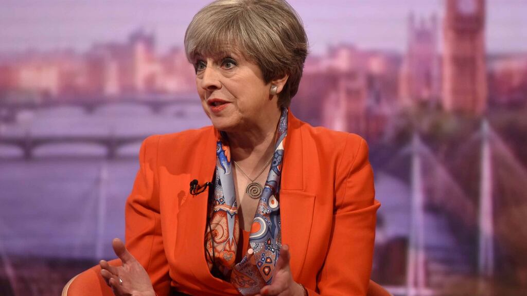 Britain’s prime minister Theresa May: perhaps if we had any idea at all about where she was willing to compromise,  we could begin to sketch the outlines of a deal. Photograph:  Jeff Overs/BBC Handout via Reuters