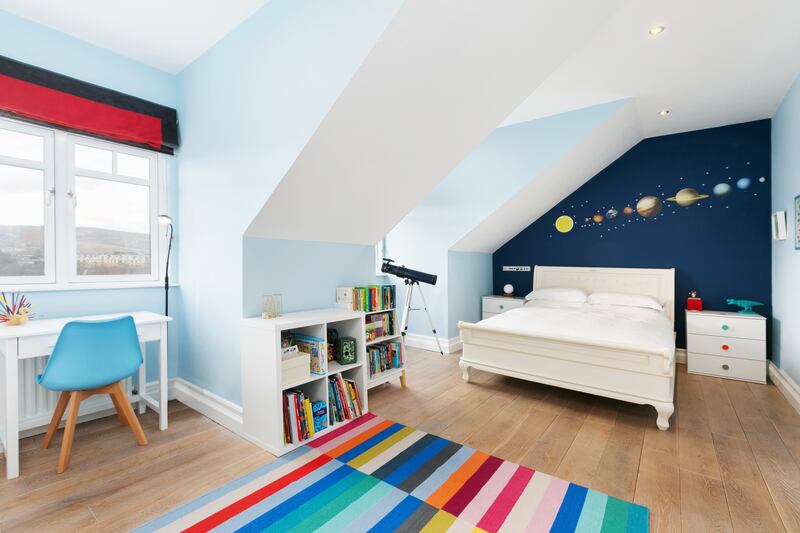 One of the childrens' bedrooms, decorated and furnished to make bedtime magical