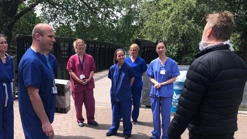 Barra Fitzgibbon meeting the staff of Lewisham ICU again