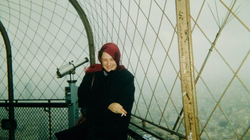 Anne-Laure  on the Eiffel Tower in 1999. Photograph: Ronan Ryan