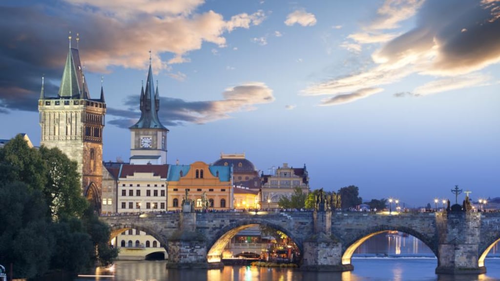 Prague  at dawn. Photograph: Getty Images
