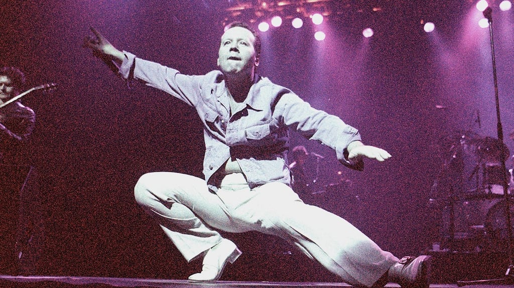 Jim Kerr of Simple Minds in concert at the Olympia in February 2003. Photograph: Terry Thorp