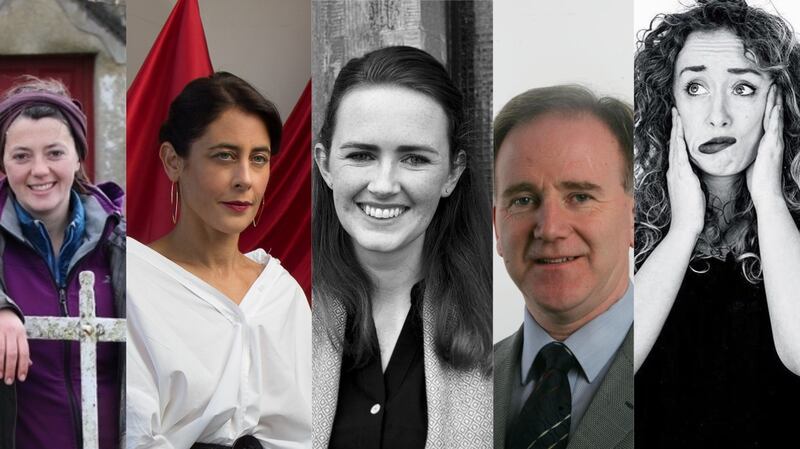 Panelists for the programme’s various talks include, from left to right: An Ghrian Glas food producer Kate Egan; human rights lawyer Simone George; academic Maeve O’Rourke; Irish Times religious affairs correspondent Patsy McGarry and comedian Julie Jay.