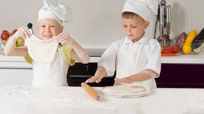 Two Very Young Chefs making pizzas at Citywest Hotel