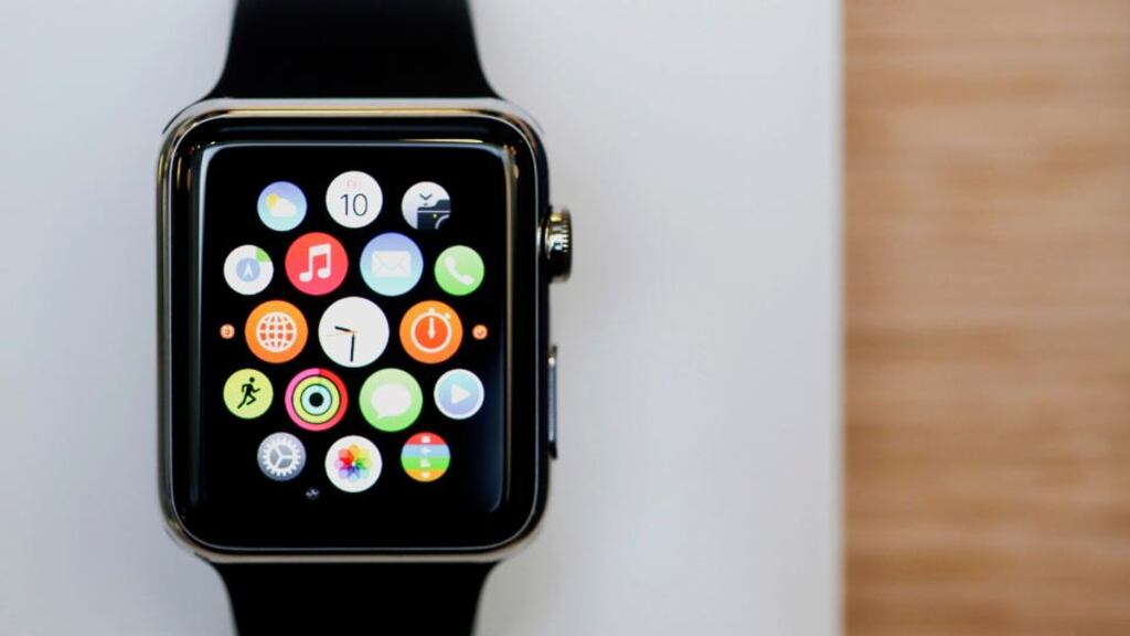 The homescreen of an Apple Watch smartwatch. Photograph: Chris Ratcliffe/Bloomberg