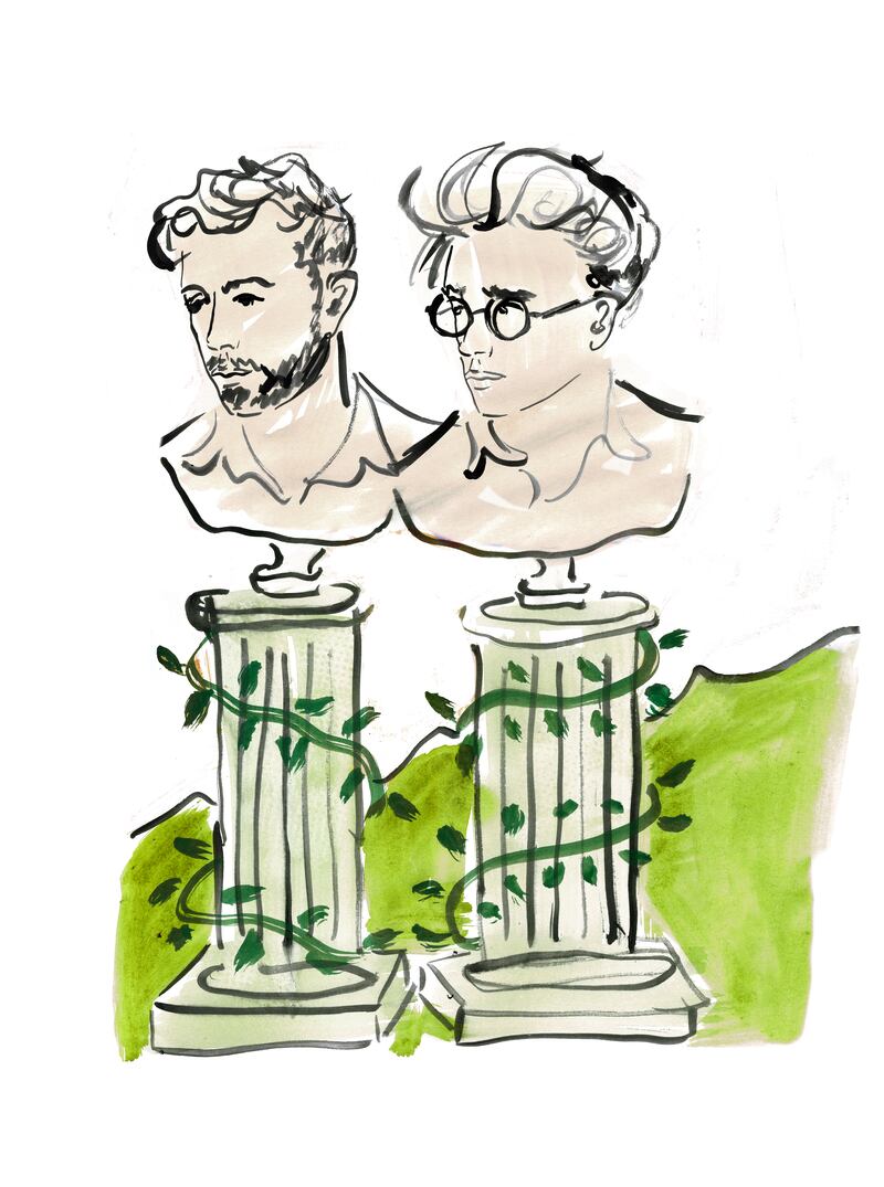 Seán Hewitt and Luke Edward Hall from 300,000 Kisses. Illustration: Luke Edward Hall