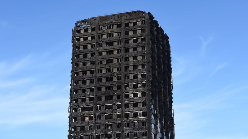 Fire damage at Grenfell Tower. Photograph: EPA