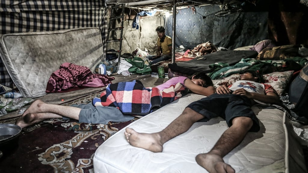 A Pakistani and Afghan immigrants living in Turkey in harsh conditions, many working in the waste paper collection business. Photograph: Ozcan Soysal/NurPhoto via Getty Images
