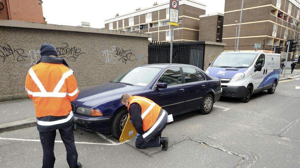 Clamping in the Dublin City Council area last year brought in more than €4.2 million for the local authority. Photograph: Dave Meehan