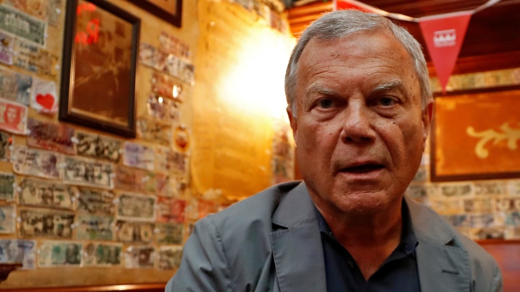 Sir Martin Sorrell talks during a session in a pub as part of the Cannes Lions International Festival of Creativity, in Cannes Photograph: Reuters