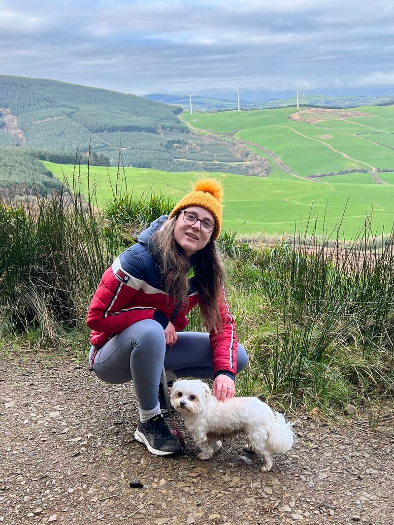 Aoife O’Dwyer with her dog Coco