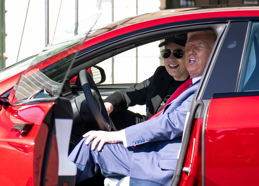 There has been backlash against Tesla this year because of Elon Musk’s association with US President Donald Trump. Photograph: Doug Mills/The New York Times