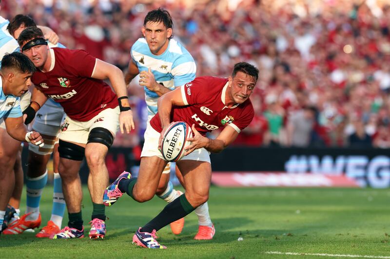 Alex Mitchell seemed rushed at times moving the ball forward. Photograph: David Rogers/Getty Images