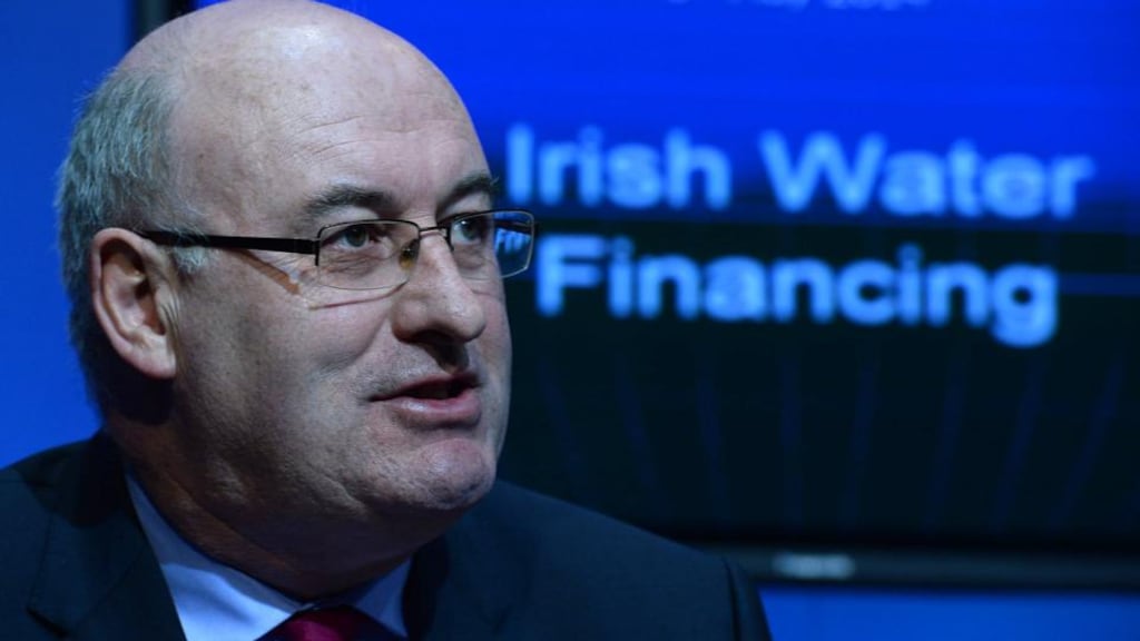 Minister for the Environment Phil Hogan announces details of water charges. Photograph: Cyril Byrne