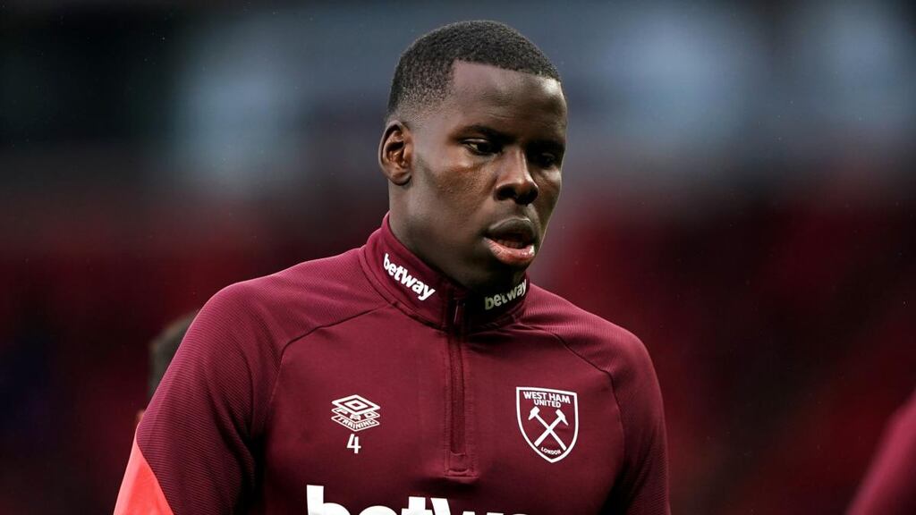 West Ham’s Kurt Zouma has apologised over a video which shows him kitting and kitting a cat. Photograph: Zac Goodwin/PA