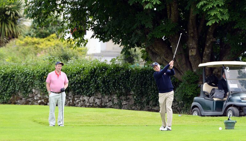Former US president Joe Biden enjoyed a round of golf with former taoiseach Enda Kenny at Castlebar Golf Club, Co Mayo. Photograph: Eric Luke