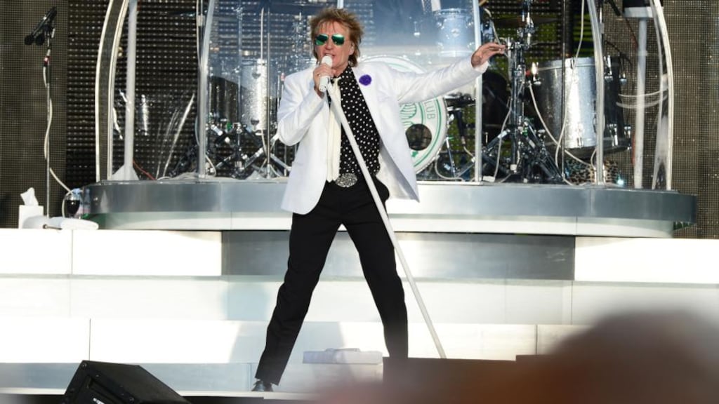Rod Stewart performing at the RDS on Saturday. Photograph: Alan Betson / THE IRISH TIMES