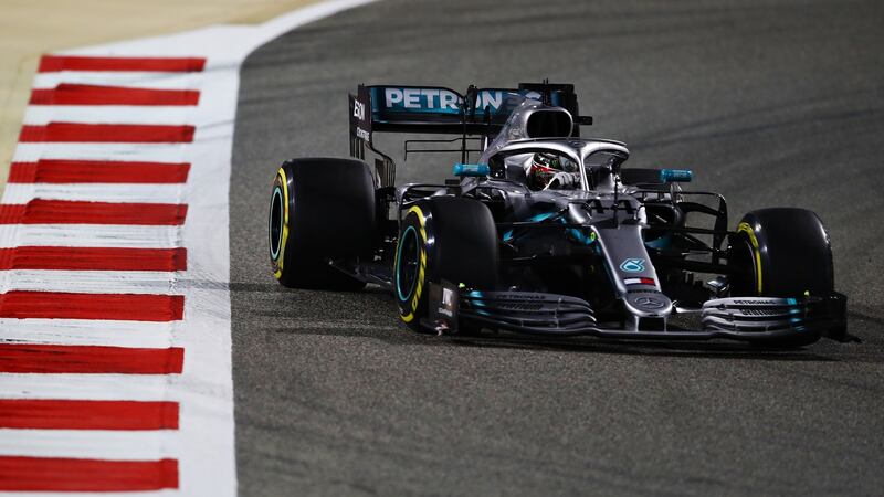 Lewis Hamilton took the Bahrain Grand Prix. Photograph: Mark Thompson/Getty