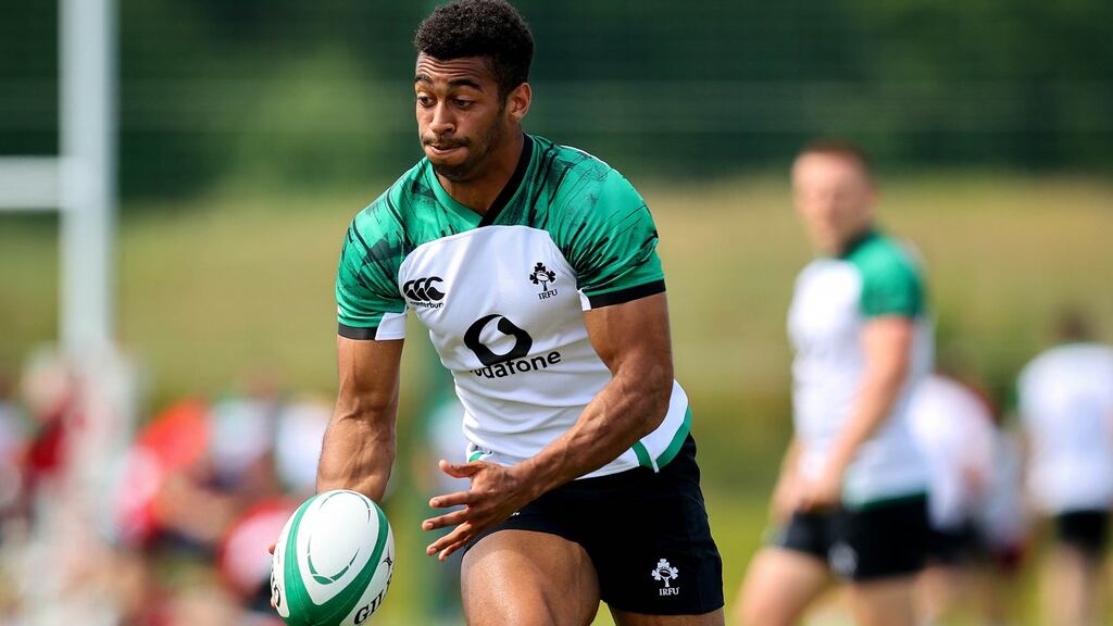 Ireland’s Robert Baloucoune during training ahead of the summer Tests. Photo: Ryan Byrne/Inpho