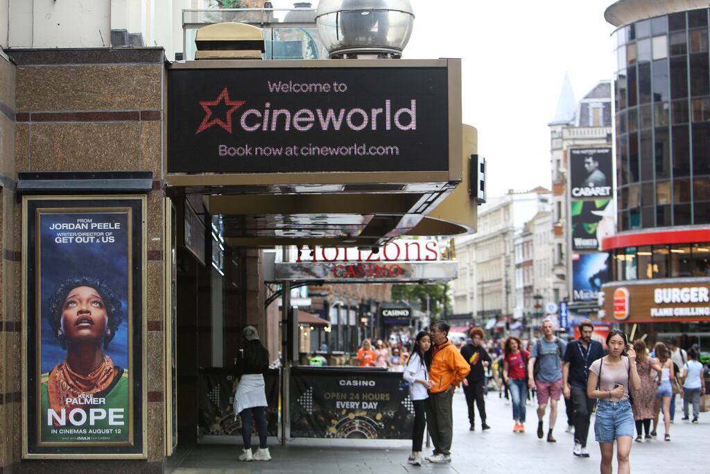 Cineworld shares slumped as much as 14% on Wednesday. Photograph: Susannah Ireland/Getty Images