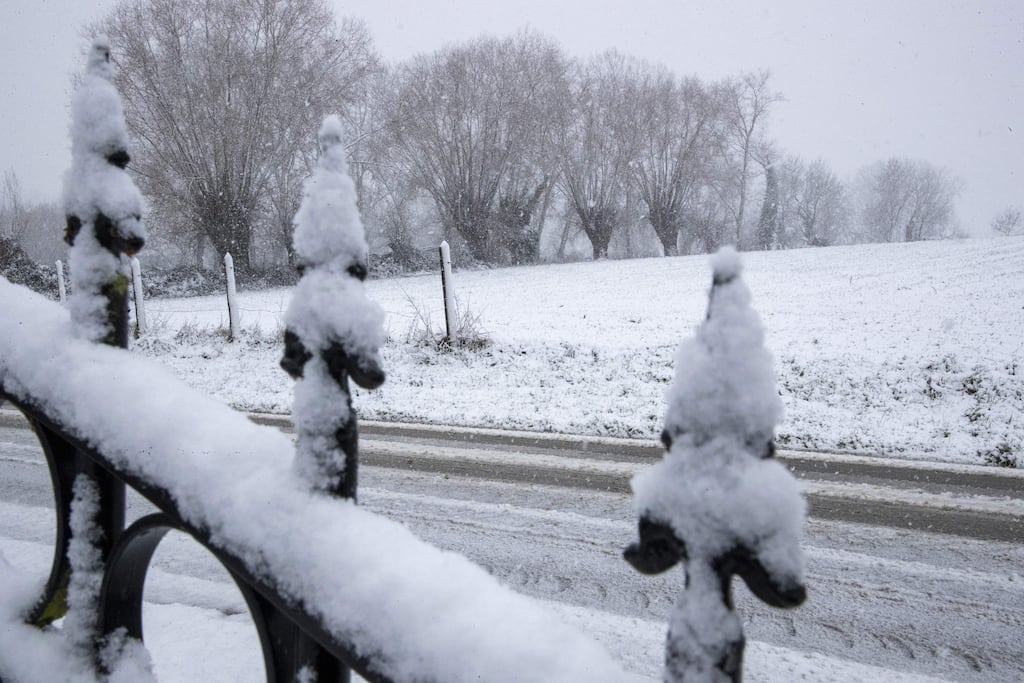 Snow is likely to fall on the northside of a diagonal line running from Belfast to Galway. Photograph: Nicolas Maeterlinck/Getty