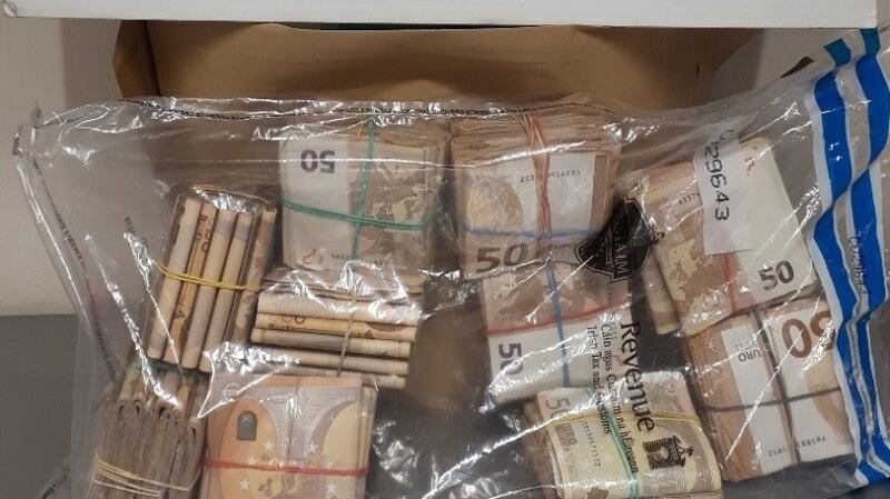 Cash seized at Dublin Airport on Wednesday