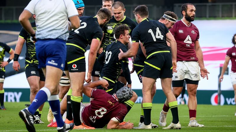 Billy Burns scored a try on his full Ireland debut against Georgia. Photograph: Gary Carr/Inpho