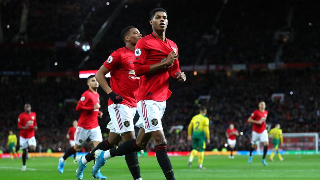 Marcus Rashford has been working with charity FareShare to help children in the Manchester area after schools were closed across the country due to the coronavirus pandemic. Photograph: Catherine Ivill/Getty