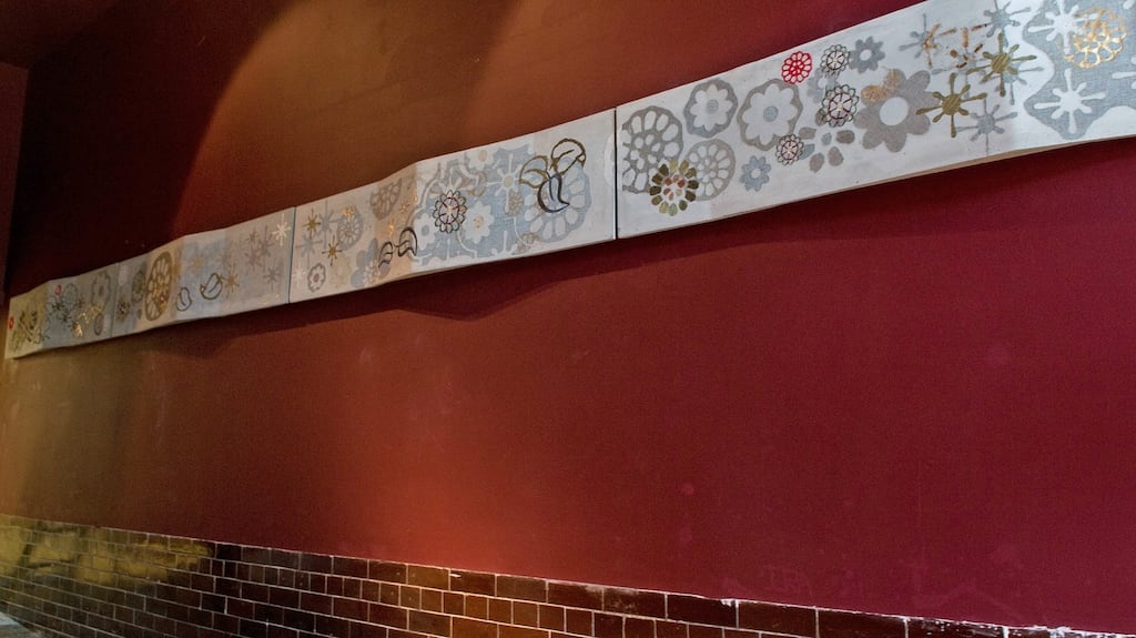 The Girli Concrete artwork in the entrance hall to the Playhouse theatre in Derry, which was created by Ruth Morrow and Trish Belford. Photograph: Martin McKeown