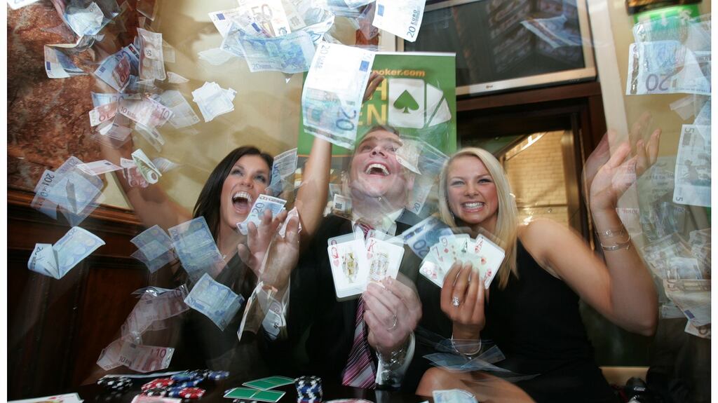 Paddy Power head of communications Paddy Power with models Glenda Gilson and Maeve Carey at a photoshoot. Photograph: Photograph: Alan Betson