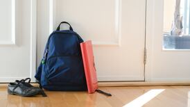 Two very excited little boys are starting back at school