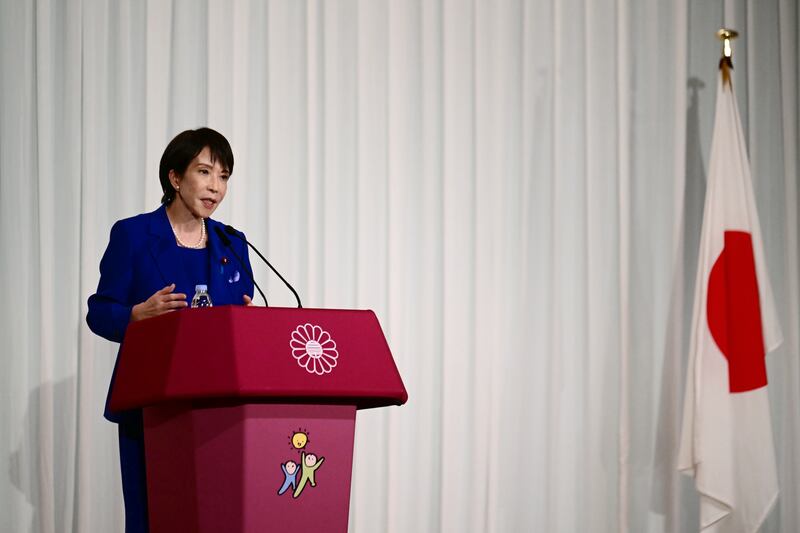 Sanae Takaichi, the newly-elected leader of Japan's ruling party, the Liberal Democratic Party. Photograph: Yuichi Yamazaki/ Getty Images