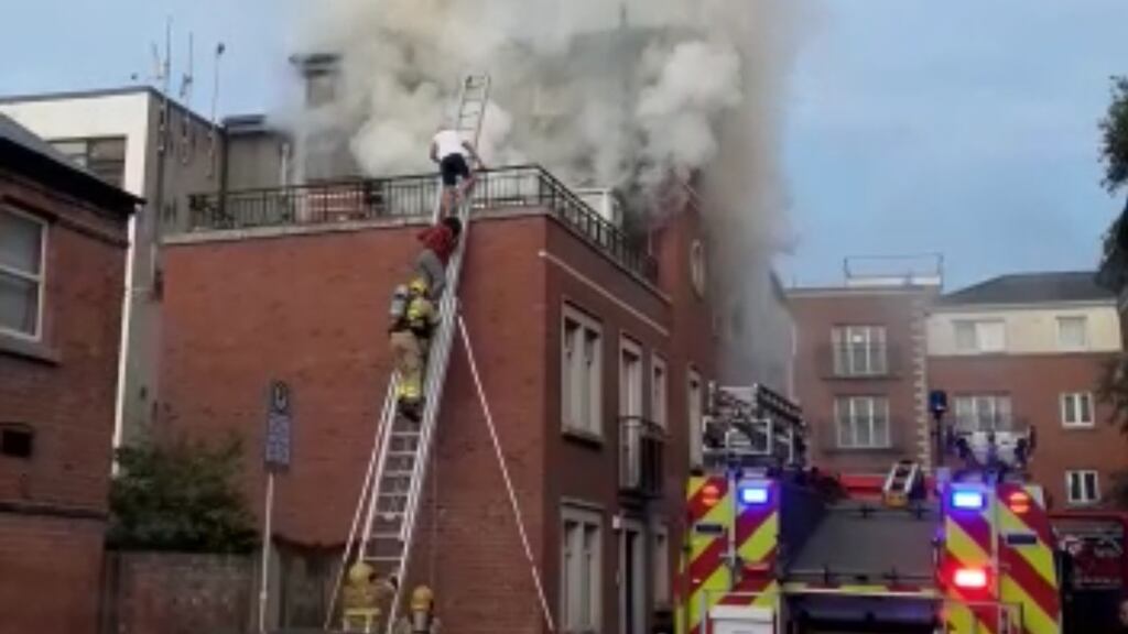 Dublin Fire Brigade said units from Tara Street and Dolphin’s Barn dealt with the blaze at the property near Francis Street. Photograph: Dublin Fire Brigade