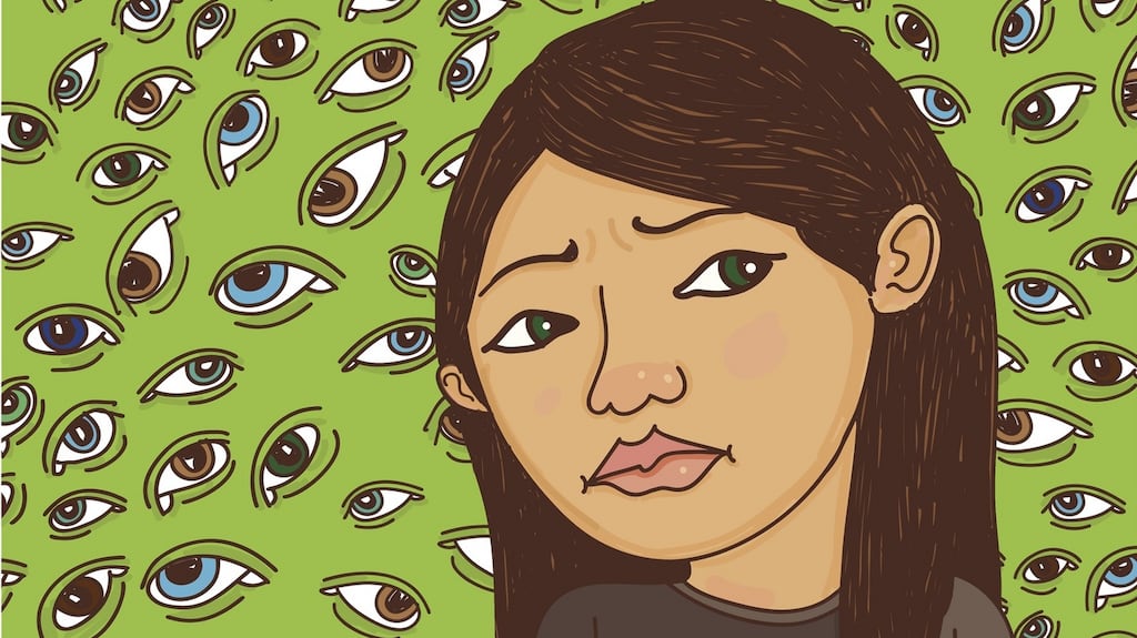 All eyes are on me, boring a hole in my back. I hate it. I hate the attention. Photograph: iStock