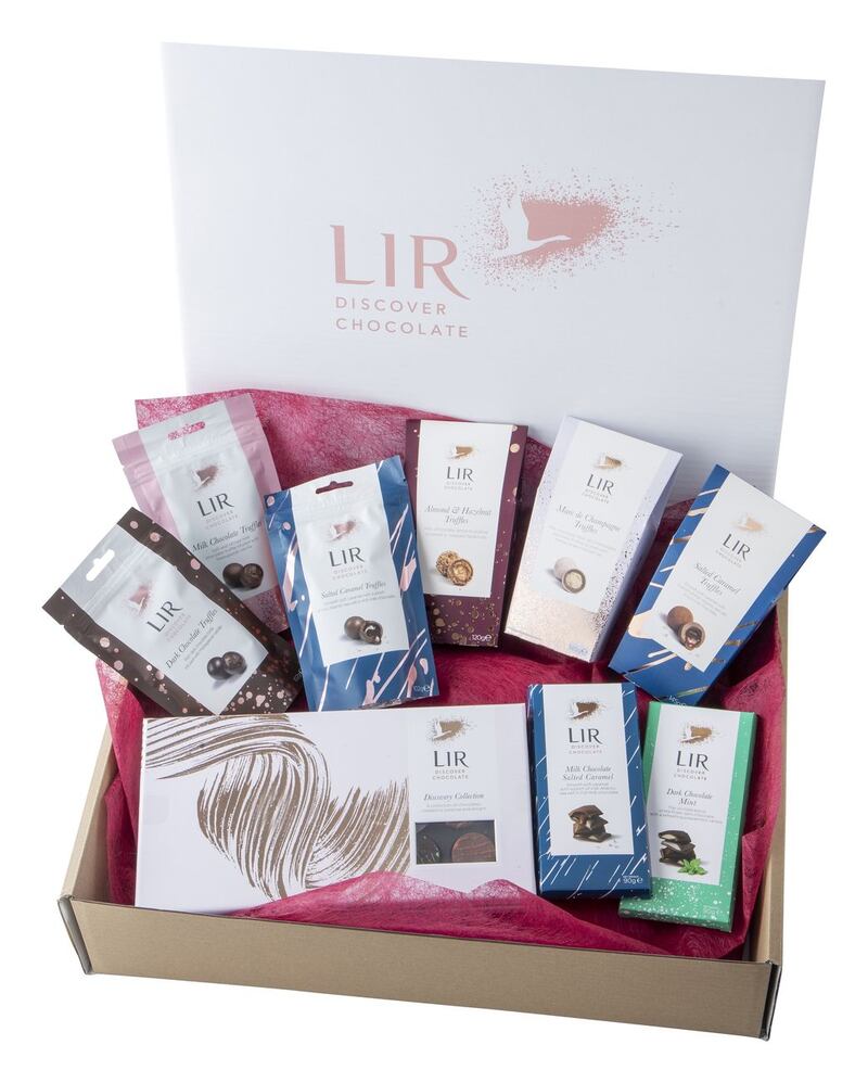 A hamper of Lir chocolate for sharing, or not.