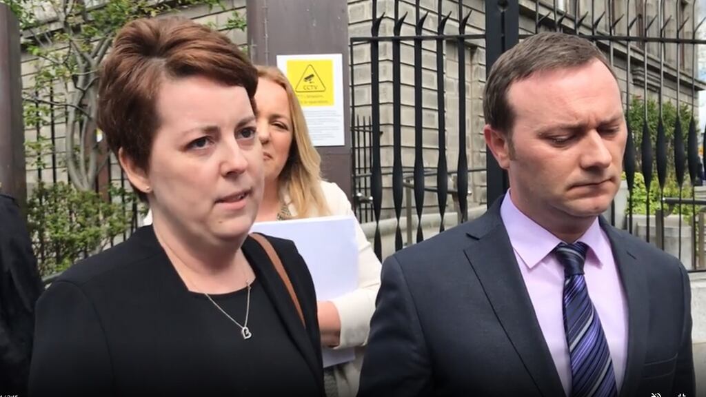 Ruth Morrissey and her husband Paul outside Dublin’s High Court last week after winning her court case over misreadings of her cervical smear tests. Photograph: Michelle Devane/PA Wire