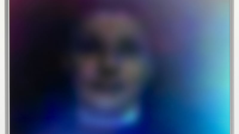 Susan Hiller, Homage to Marcel Duchamp: Aura (Blue Boy), 2011, Digital C-type archival colour print on dibond, 187.9 x 126.9cm, © Susan Hiller. Image courtesy Lisson Gallery