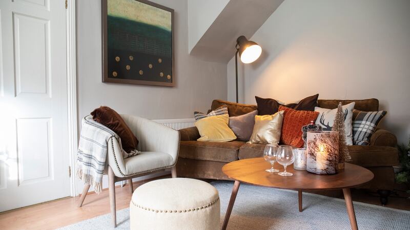 Bronzes and neutral tones in Helen Coughlan’s front room. Photograph: Clare Keogh