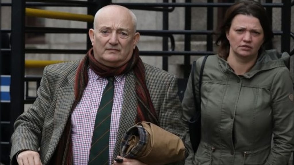 Brian Johnson, Willow Johnson-Rice’s grandfather, and Jill, Willow’s mother, are pictured outside the Four Courts. Photograph: Collins Courts.