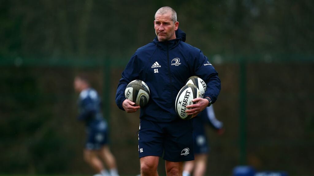 Leinster coach Stuart Lancaster during a training session on Monday. Photo: Tom O’Hanlon/Inpho