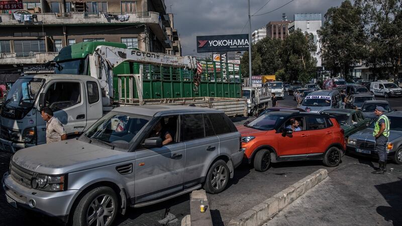 Car and truck drivers, some waiting for six hours, queue to buy rationed petrol in Dora, Lebanon, outside Beirut, on July 6th. Photograph: Bryan Denton/New York Times