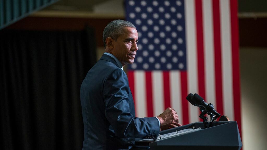 US president Barack Obama speaks at the Center for Law and Justice at Rutgers University-Newark in New Jersey, on November 2nd. Mr Obama is to ask the Supreme Court to clear the way for his long-delayed immigration overhaul. Photograph: Zach Gibson/The New York Times