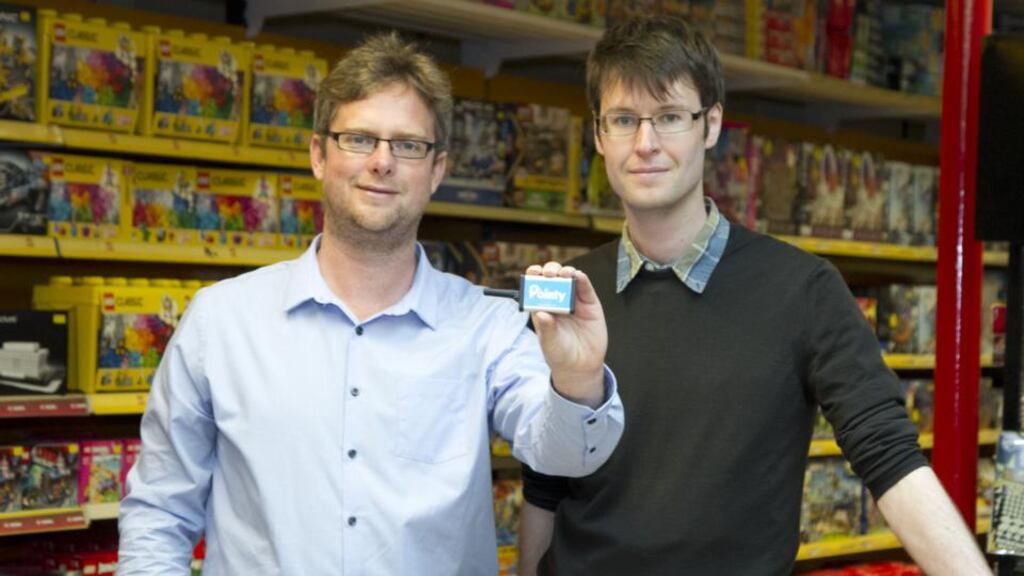 Pointy cofounders Charles Bibby and Mark Cummins  say shops worldwide have similar problems to the Irish retailers, which means their start-up can be scaled globally. Photograph: Colm Mahady/Fennells