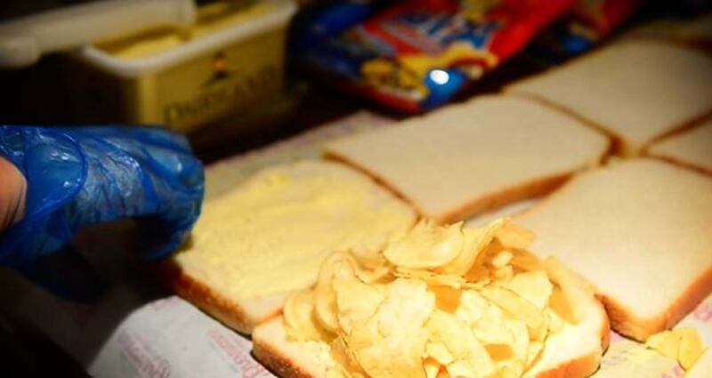 Crisps on buttered white bread: a national delicacy