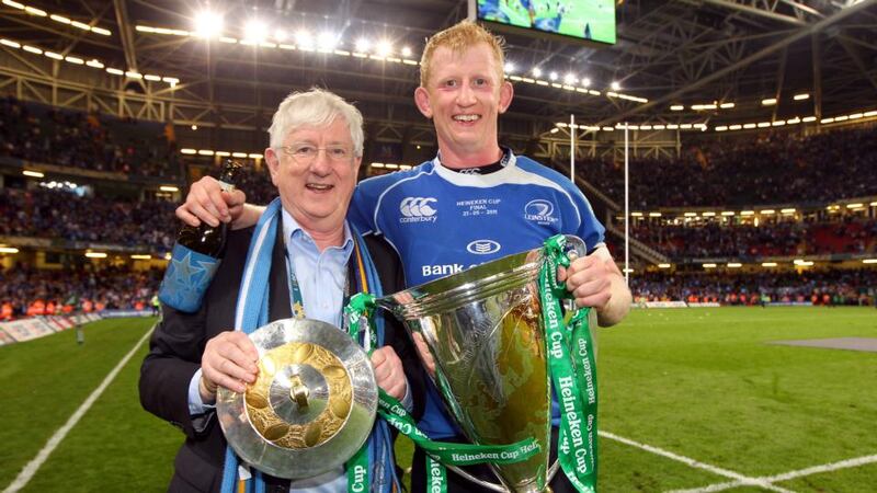 Leo Cullen with his father and agent Frank. Photograph: Inpho.
