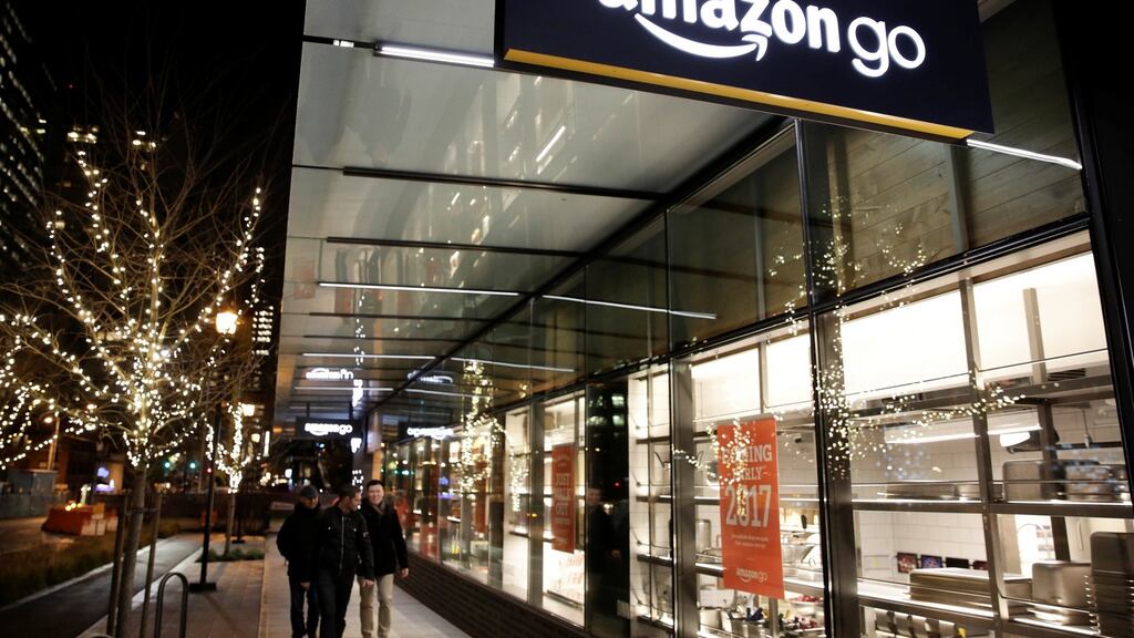 “No lines. No checkout (No, seriously.)”: The newly opened Amazon Go, a brick-and-mortar grocery store without lines or checkout counters in Seattle, Washington. Photograph: Reuters/Jason Redmond